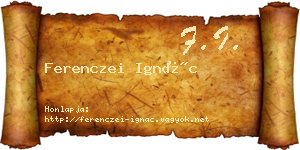 Ferenczei Ignác névjegykártya